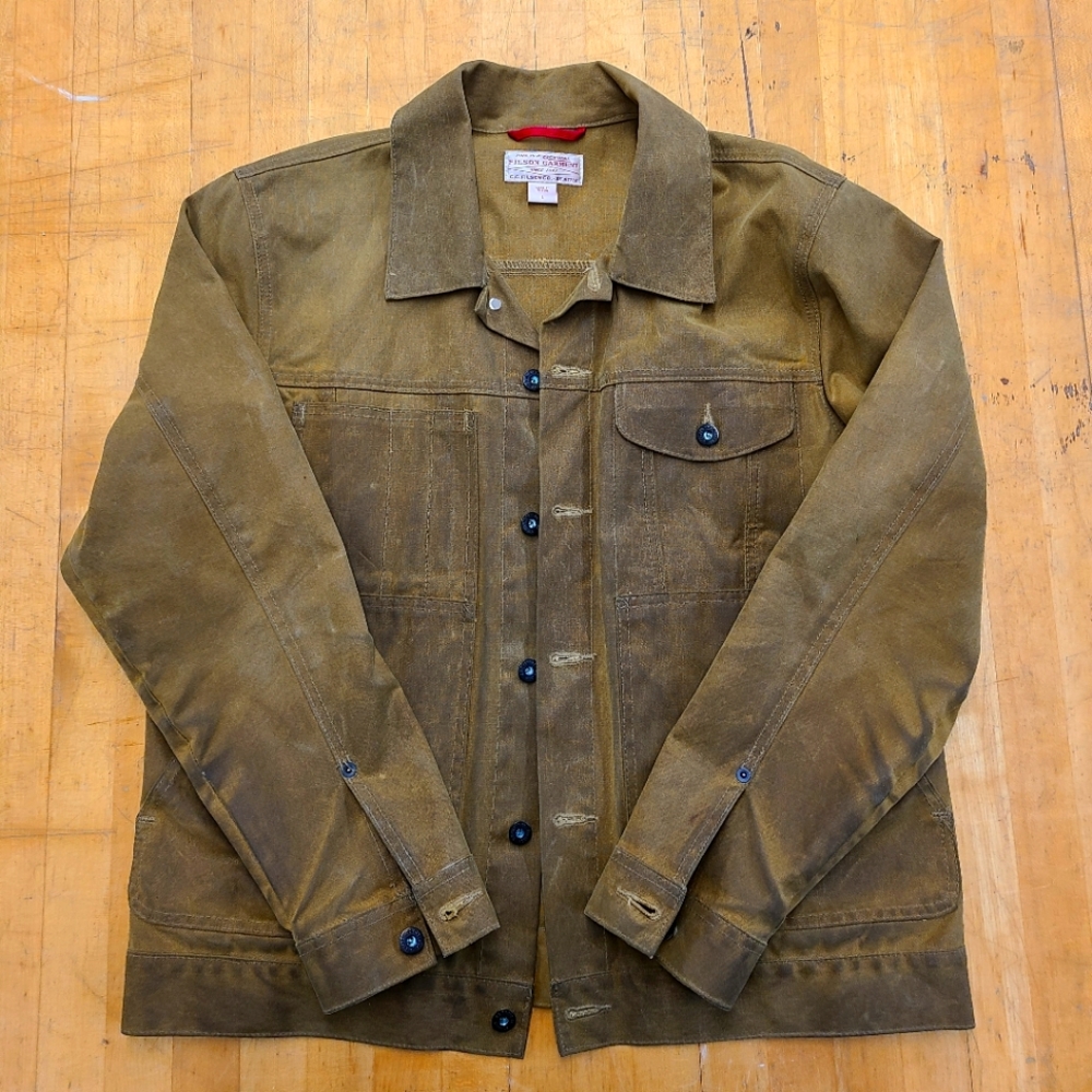 Filson Tin Cloth Short Cruiser Jacket, Tan, Men's Large